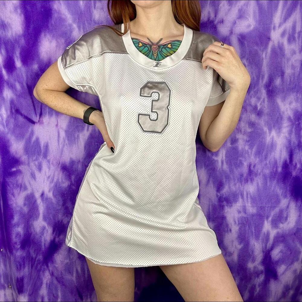 Iverson white and silver basketball jersey dress